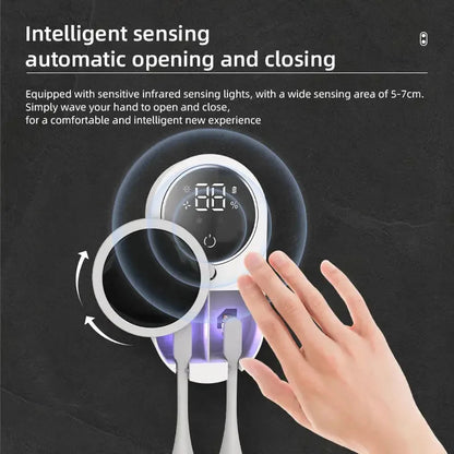 Automatic infrared sensor trash can with digital display and motion-activated lid opening