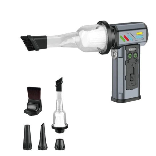 Handheld cordless vacuum cleaner with multiple interchangeable cleaning nozzle attachments